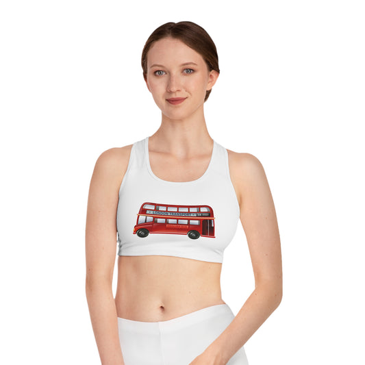 Sports Bra - Perfect for Fitness and Casual Wear - London Transport English Bus - Iconic Red Double-Decker Design