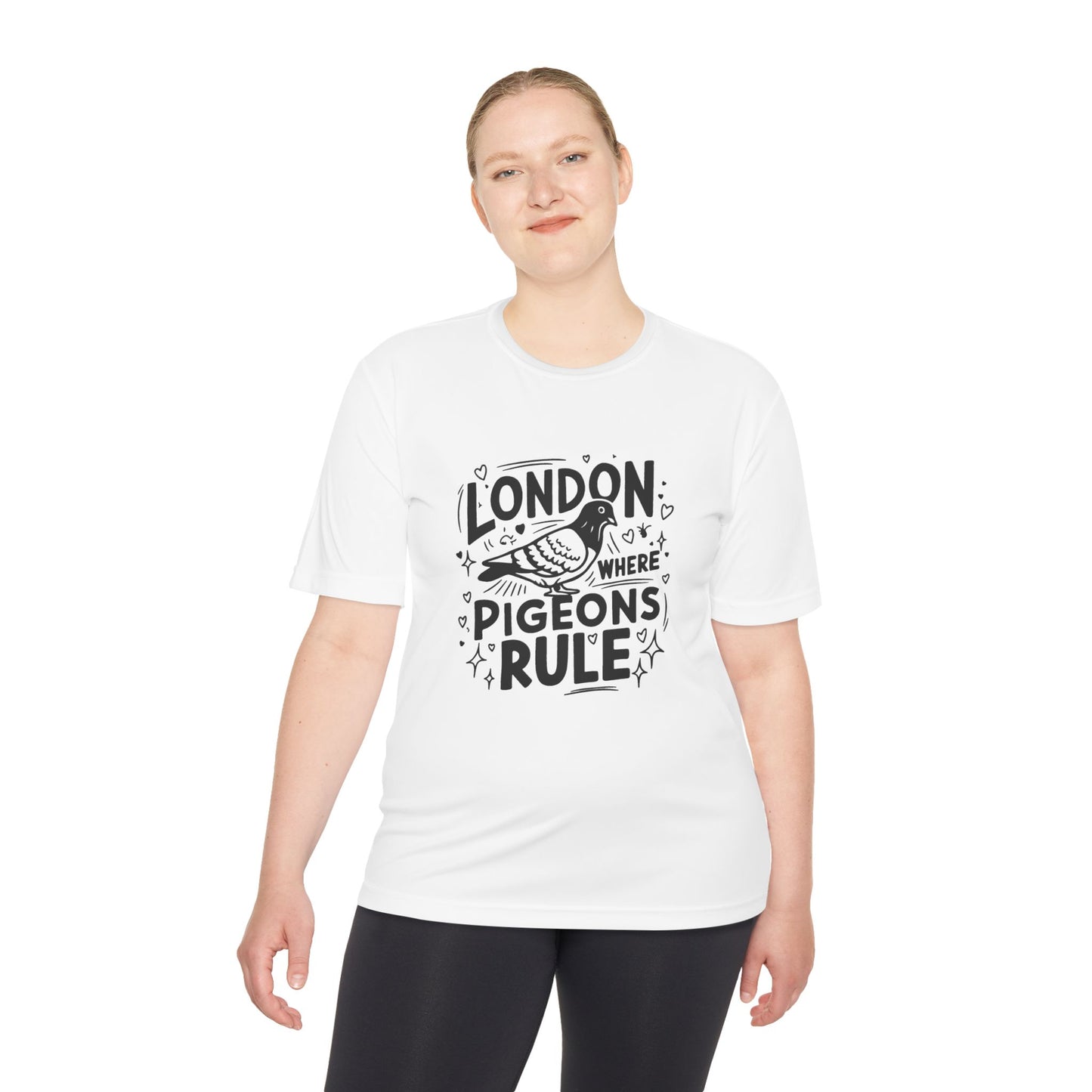 Unisex Moisture Wicking Tee - London where pigeons rule