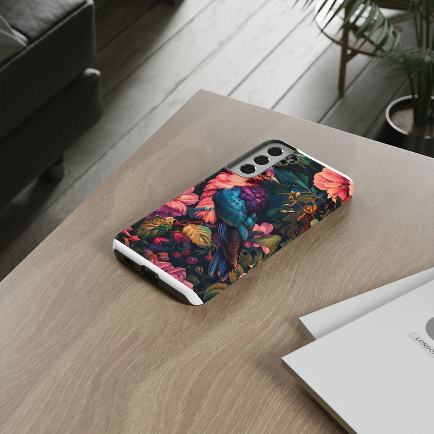 Tough Cases: Vibrant Tropical Bird Phone Case, Floral Smartphone Cover, Nature Lover Gift, Boho Phone Accessory, Cute Bird Case