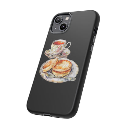 Tea Time Phone Case with Cookies Design, Cute Phone Cover, Gift for Tea Lovers, Kitchen Decor, Whimsical Style
