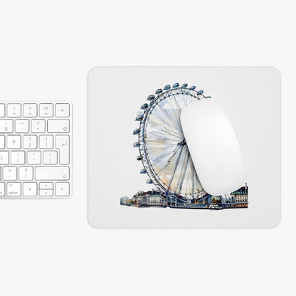Stylish London Eye Mouse Pad, Unique Desk Accessory, Laptop Gamer Gift, Home Office Decor, Perfect for Travel Lovers