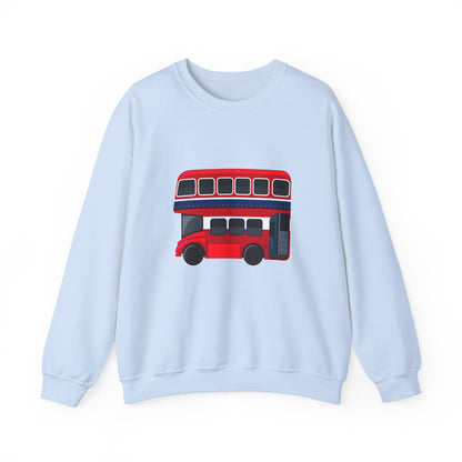Unisex Heavy Blend™ Crewneck Sweatshirt Trendy - London Transport Red Double-Decker Bus