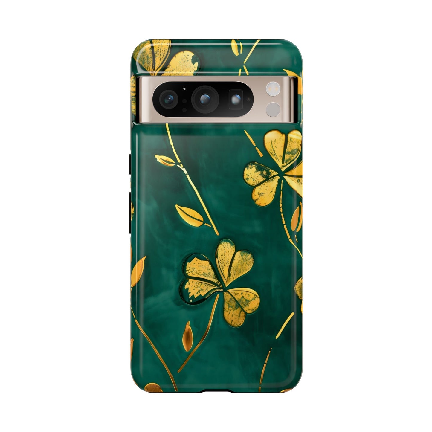 Floral Phone Case with Gold Accents, Tough Phone Cover, Stylish Phone Protector, Unique Gift for Her, Nature Lover Accessory
