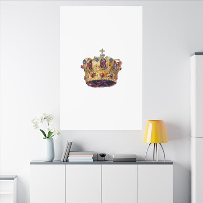 Crown Art Print, Royal Wall Decor, Matched for Home or Office, Gift for Art Lovers, Unique Royalty Artwork
