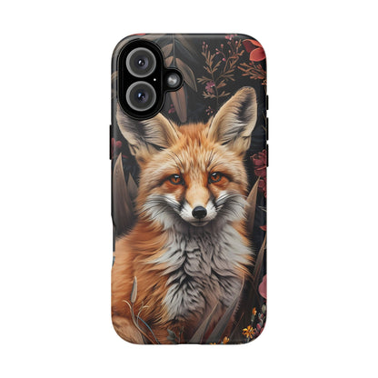 Fox Floral Phone Case, Tough Cases for Animal Lovers, Nature Themed Gift, Cute Phone Cover, Wild Fox Protector