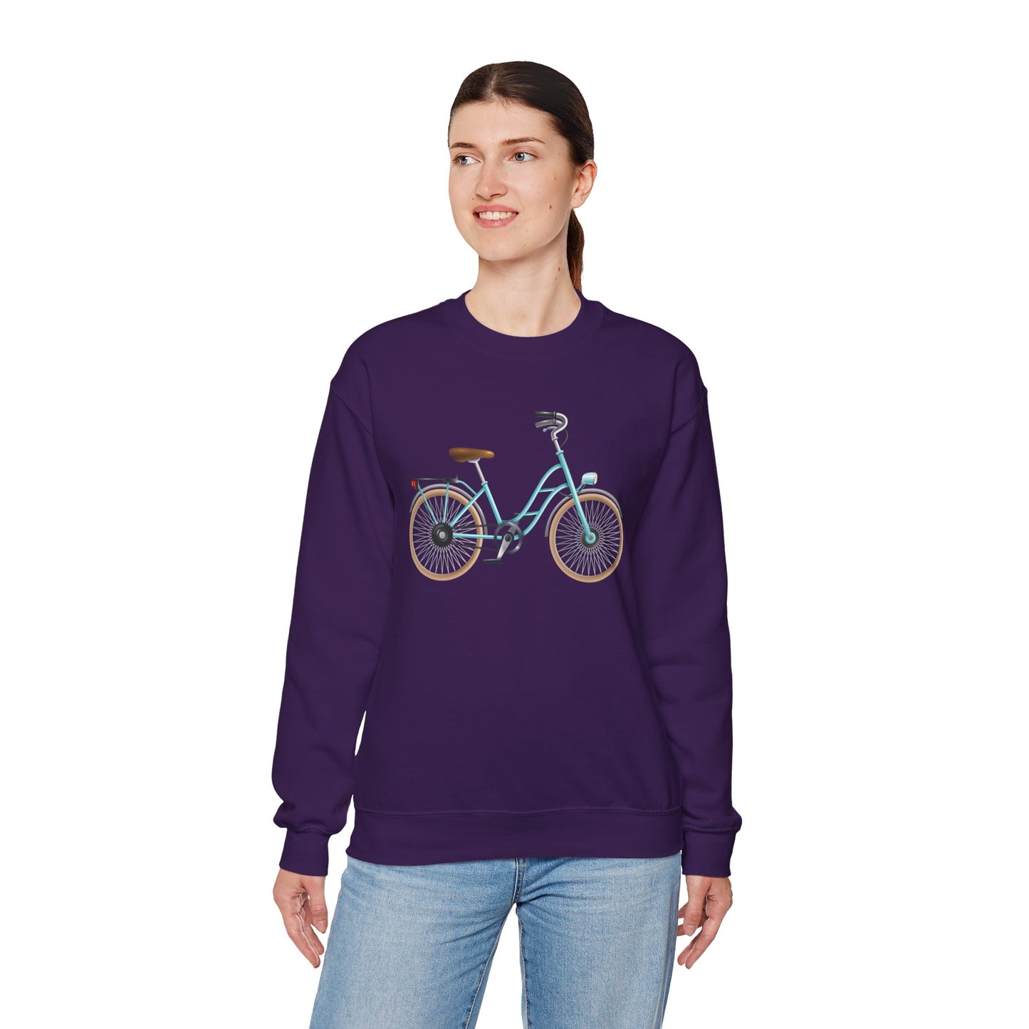 Unisex Heavy Blend™ Crewneck Sweatshirt - Classic Bicycle Illustration - London Style