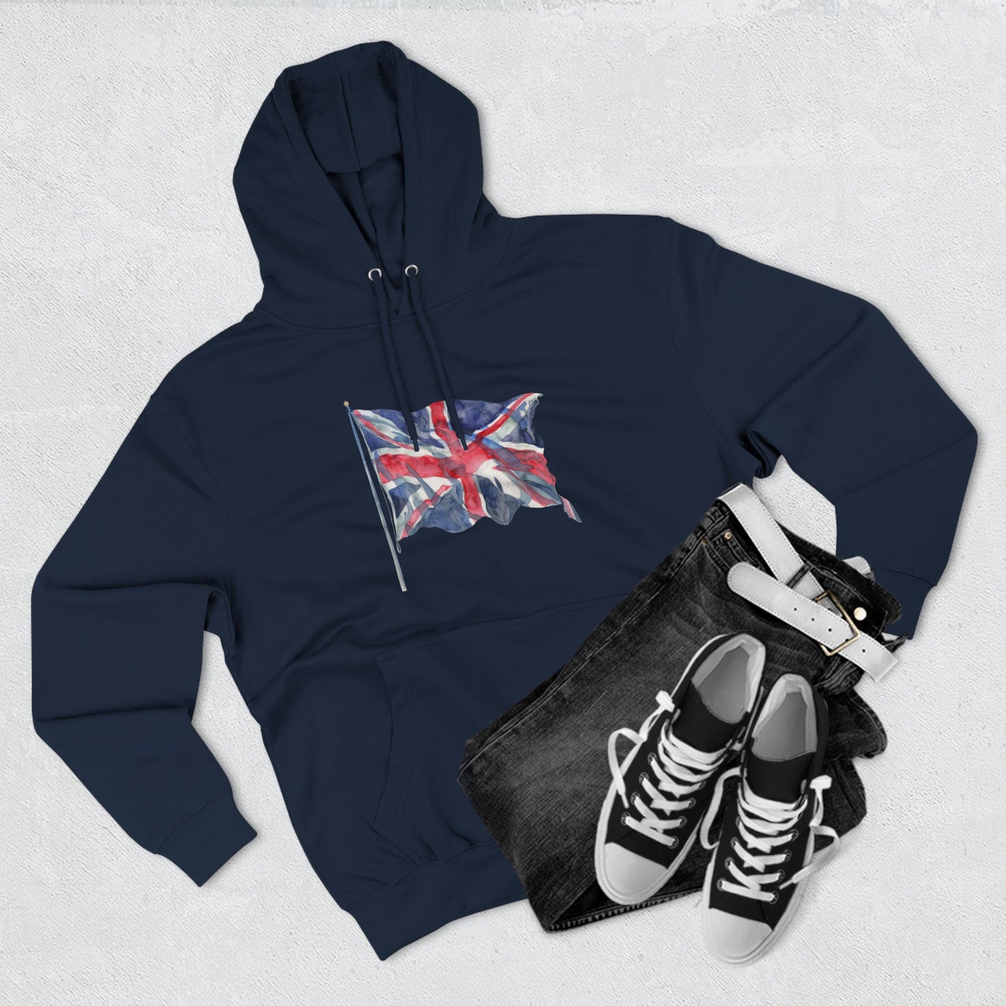 Three-Panel Fleece Hoodie - Union Jack Pride - The Iconic British Flag