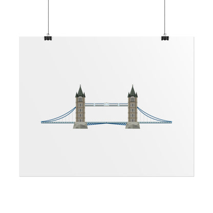Tower Bridge Rolled Poster, London City Decor, Wall Art, Gift for Travelers, Home Aesthetic, UK Wall Art