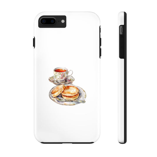 Delightful Tea Time Phone Cases with Biscuit & Tea Design