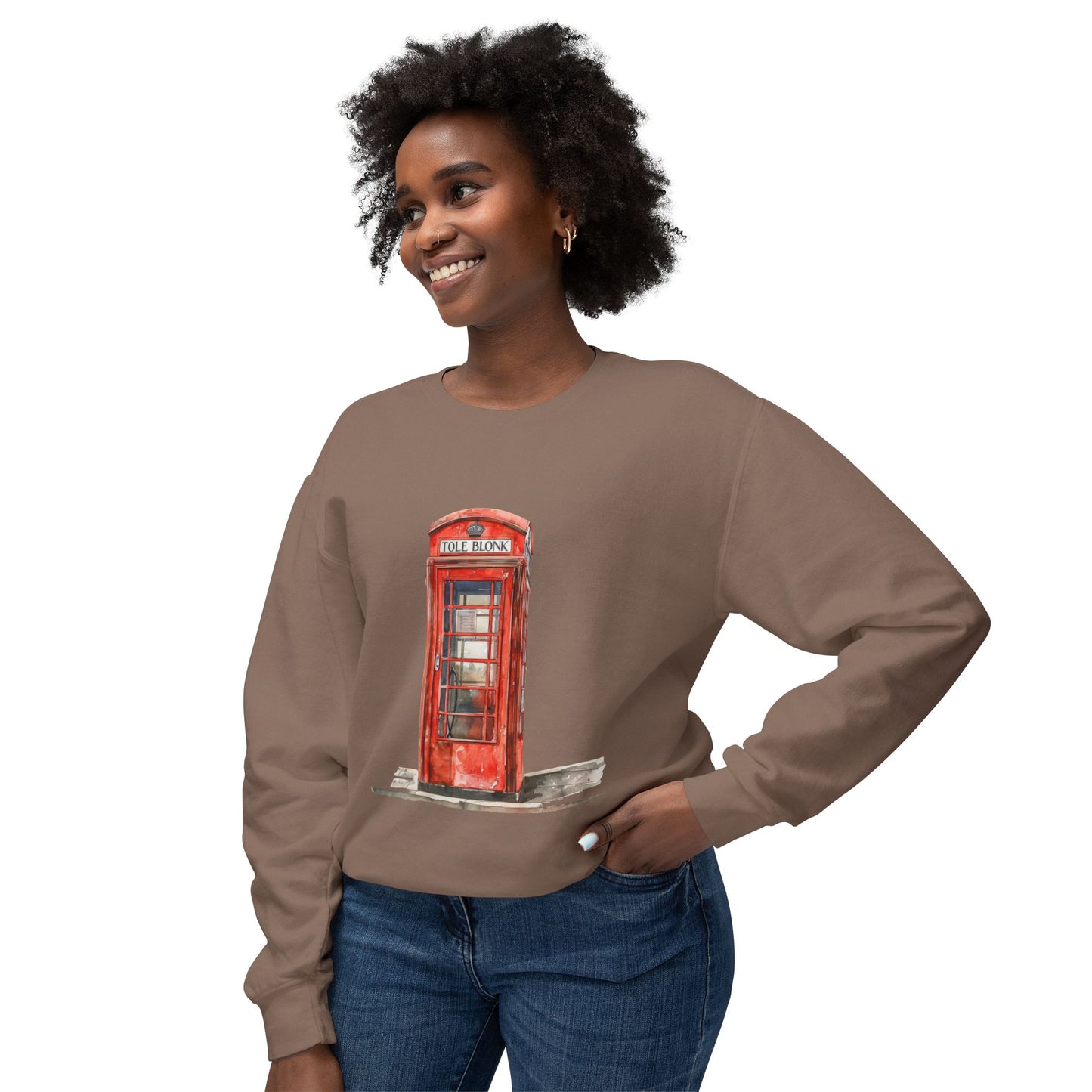 Unisex Lightweight Crewneck Sweatshirt - Iconic British Public Telephone