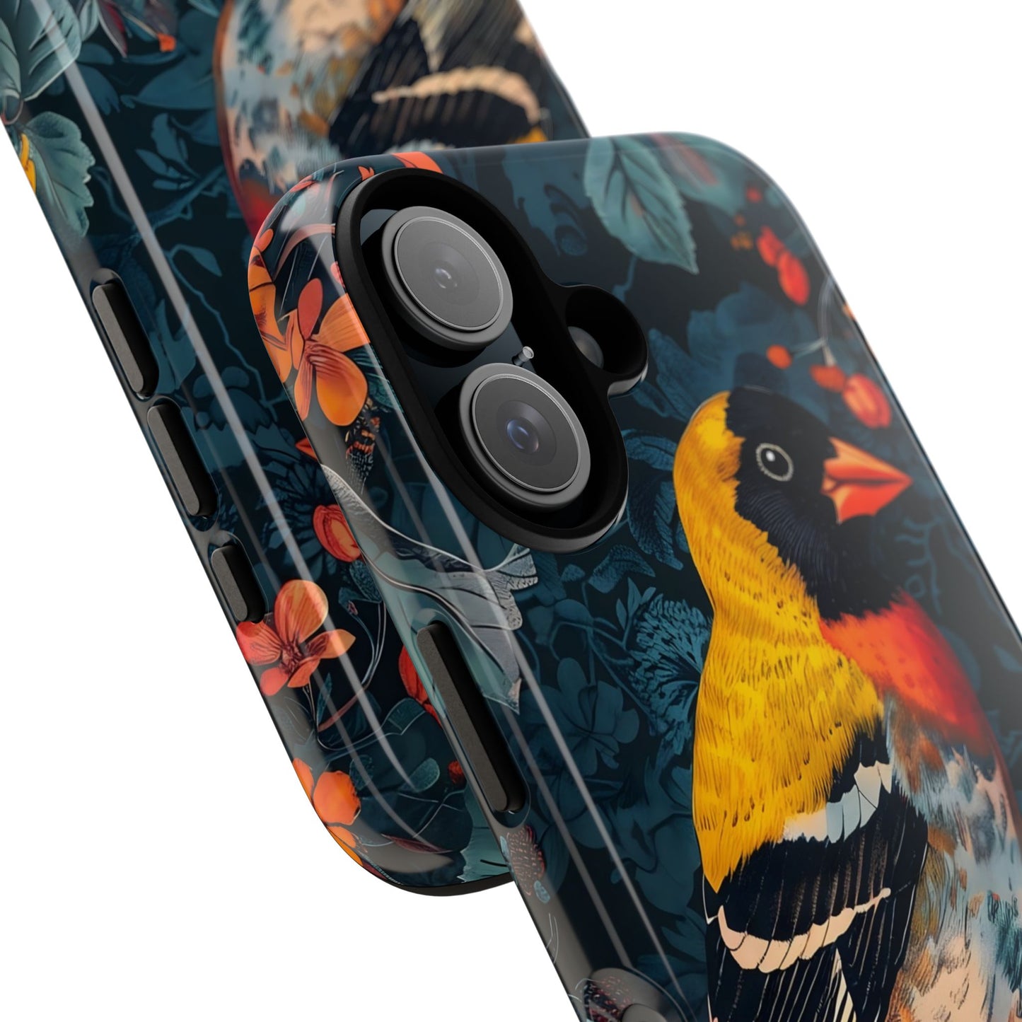 Vibrant Bird Phone Case - Tough Cases, Nature Lover Gift, Floral Design, Eco-Friendly Accessory, Stylish Mobile Protection