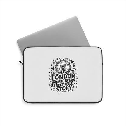 London Travel Laptop Sleeve, Custom Sleeve for Laptops, Gift for Travelers, Computer Case, Stylish Tech Accessory