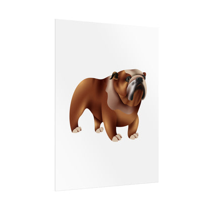 Bulldog Rolled Poster Art | Dog Lover’s Wall Decor | Unique Gift for Pet Owners | Living Room or Office Decor