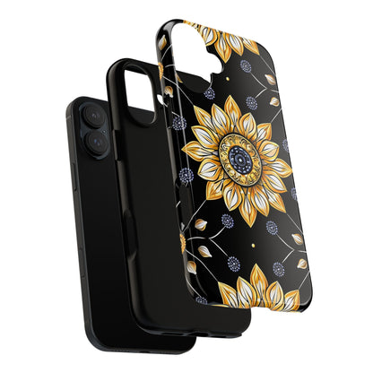 Floral Phone Case with Mandala Design, Tough Cases for iPhone & Samsung, Boho Style, Gift for Her, Unique Accessories