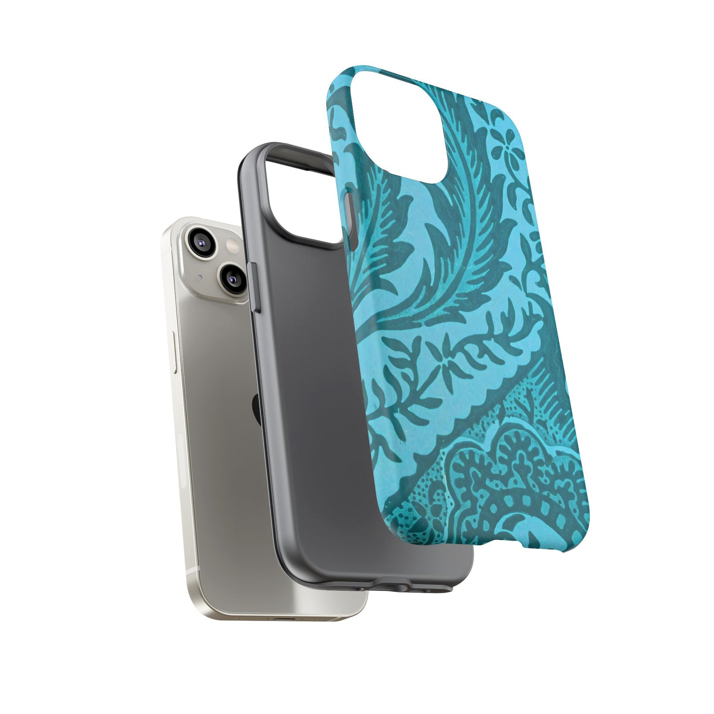 Protective Phone Case with Elegant Teal Design, Tough Cases, Floral Phone Cover, Stylish Smartphone Protection, Gifts for Her, Trendy [...]