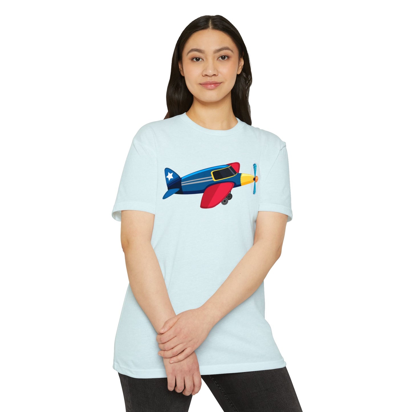 Unisex CVC Jersey T-shirt - Vintage Airplane Illustration - Retro Aviation Design