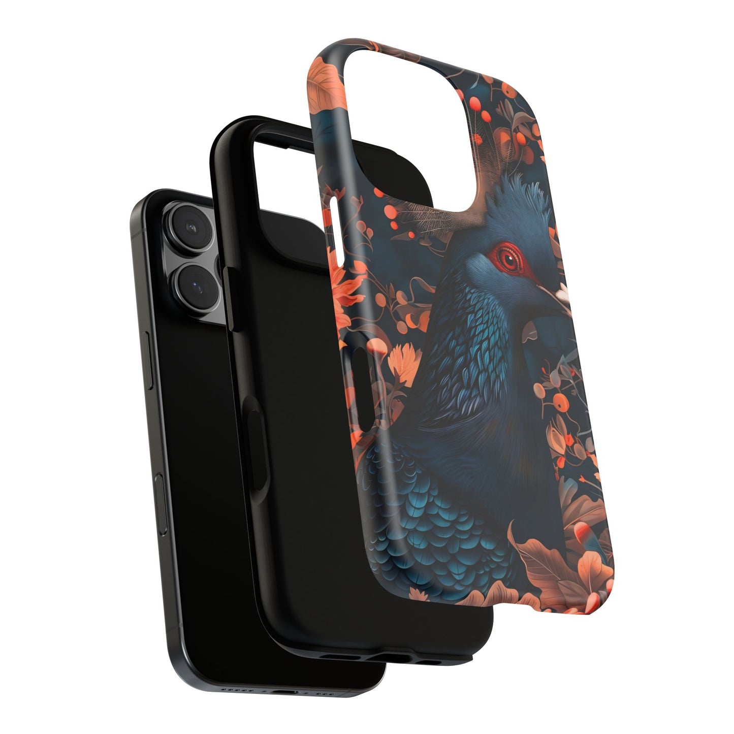 Vibrant Phone Case with Floral Peacock Design - Tough Cases, Artistic Phone Cover, Unique Gift for Nature Lovers, Stand Out Tech Accessory