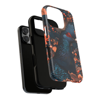 Vibrant Phone Case with Floral Peacock Design - Tough Cases, Artistic Phone Cover, Unique Gift for Nature Lovers, Stand Out Tech Accessory