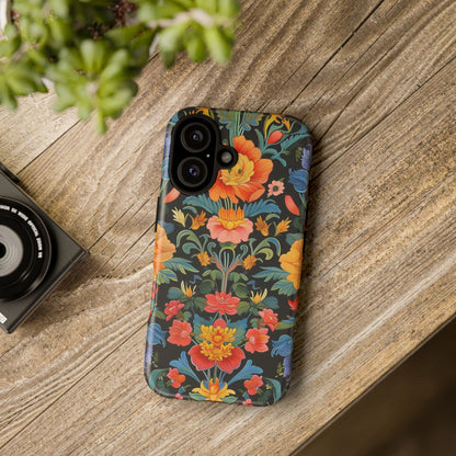 Floral Phone Case - Vibrant Flower Pattern, Tough Case for iPhone, Samsung, Aesthetic Gift, Flower Lover Accessory