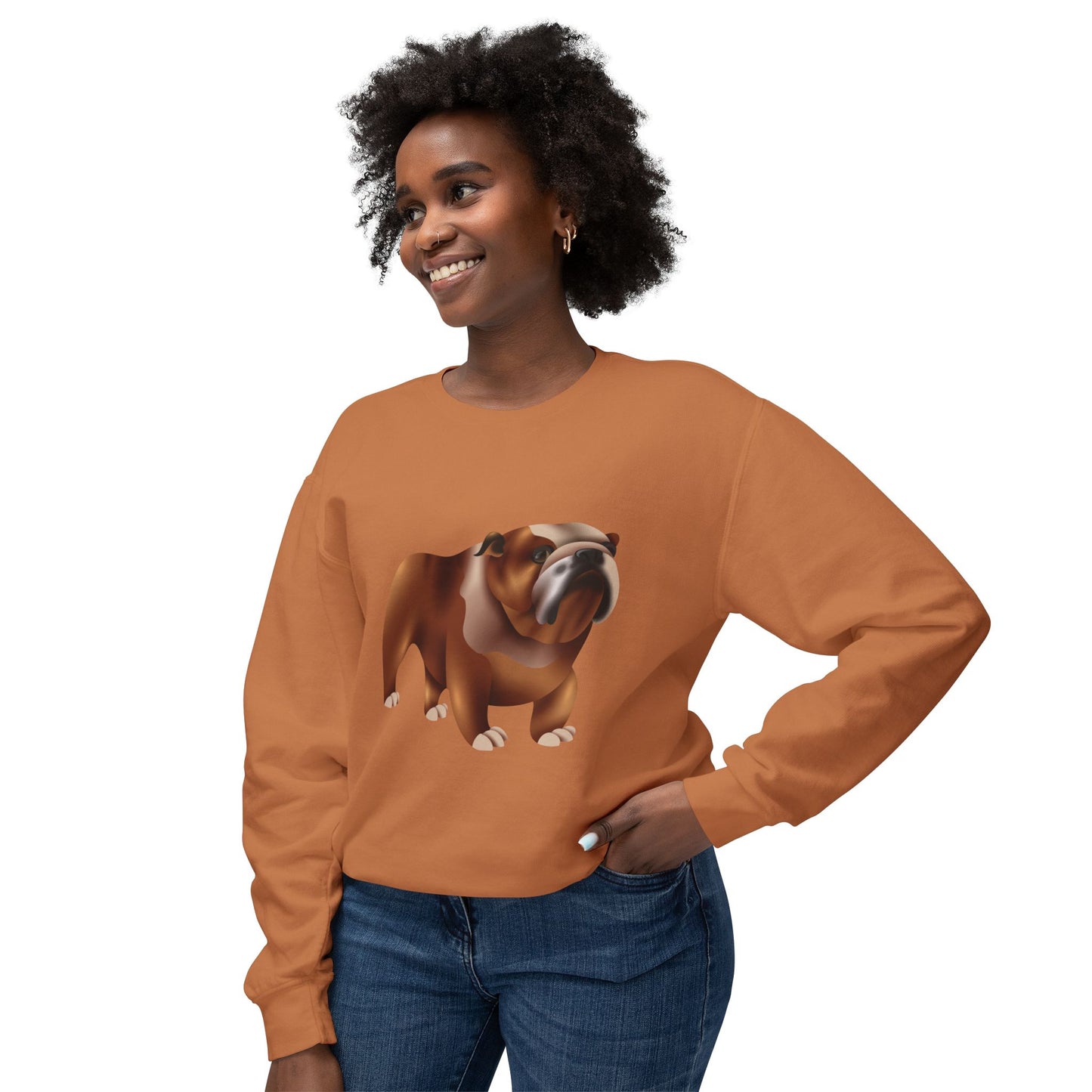 Unisex Lightweight Crewneck Sweatshirt - Adorable British Dog