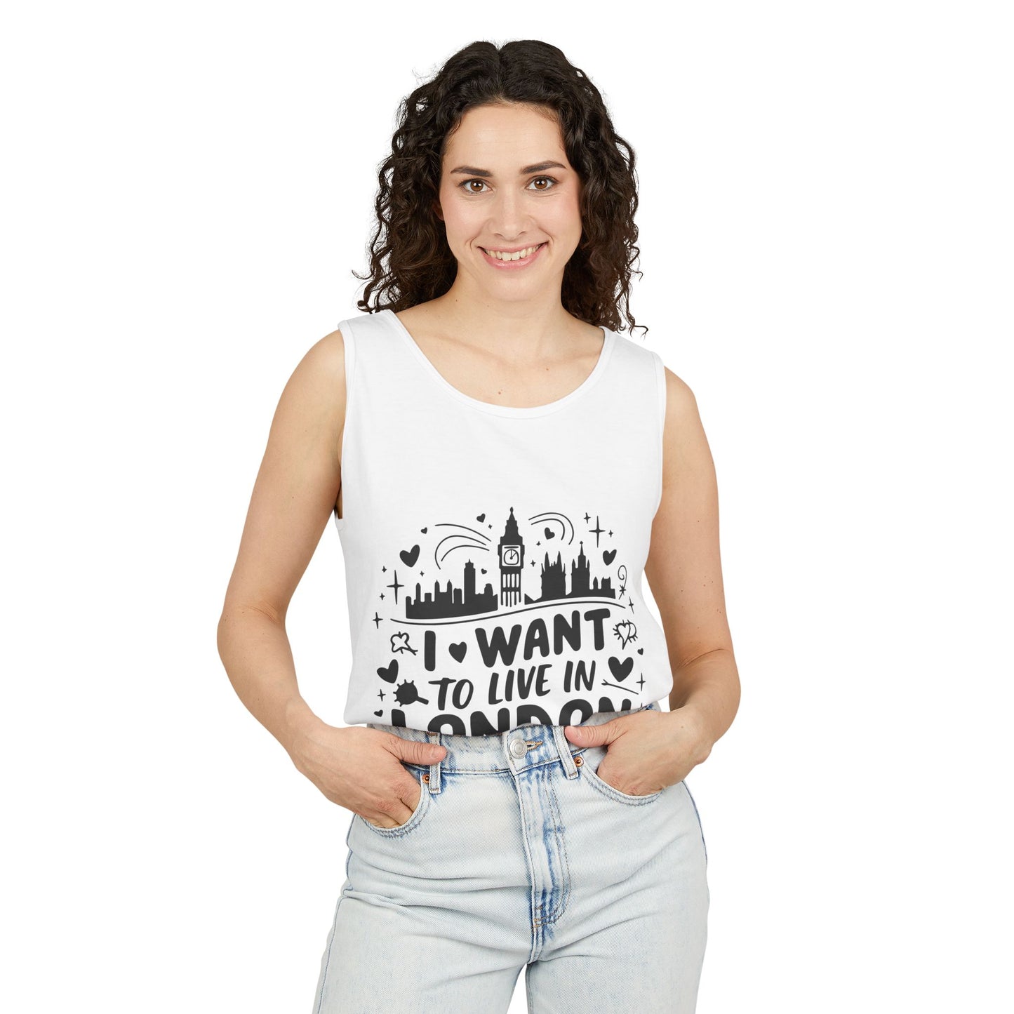 Unisex Garment-Dyed Tank Top - I Want To Live In London
