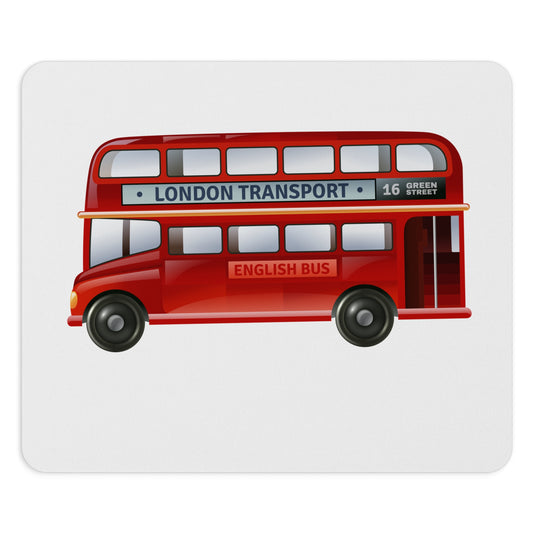 London Transport Themed Mouse Pad, British Bus Desk Mat, Office Gift, Home Office Decor, Unique Workstation Accessory