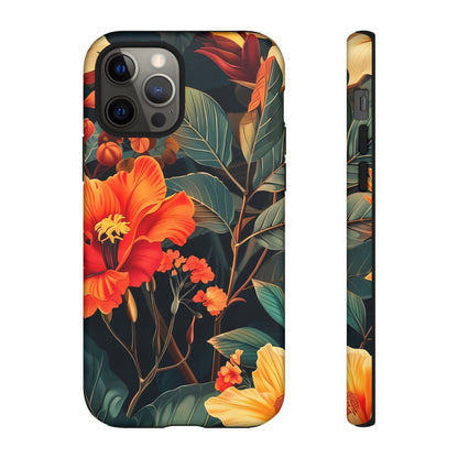 Tough Floral Phone Case | Tropical Vibe, Gift for Nature Lovers, Summer Beach Accessory, Floral Pattern, Trendy Phone Accessories