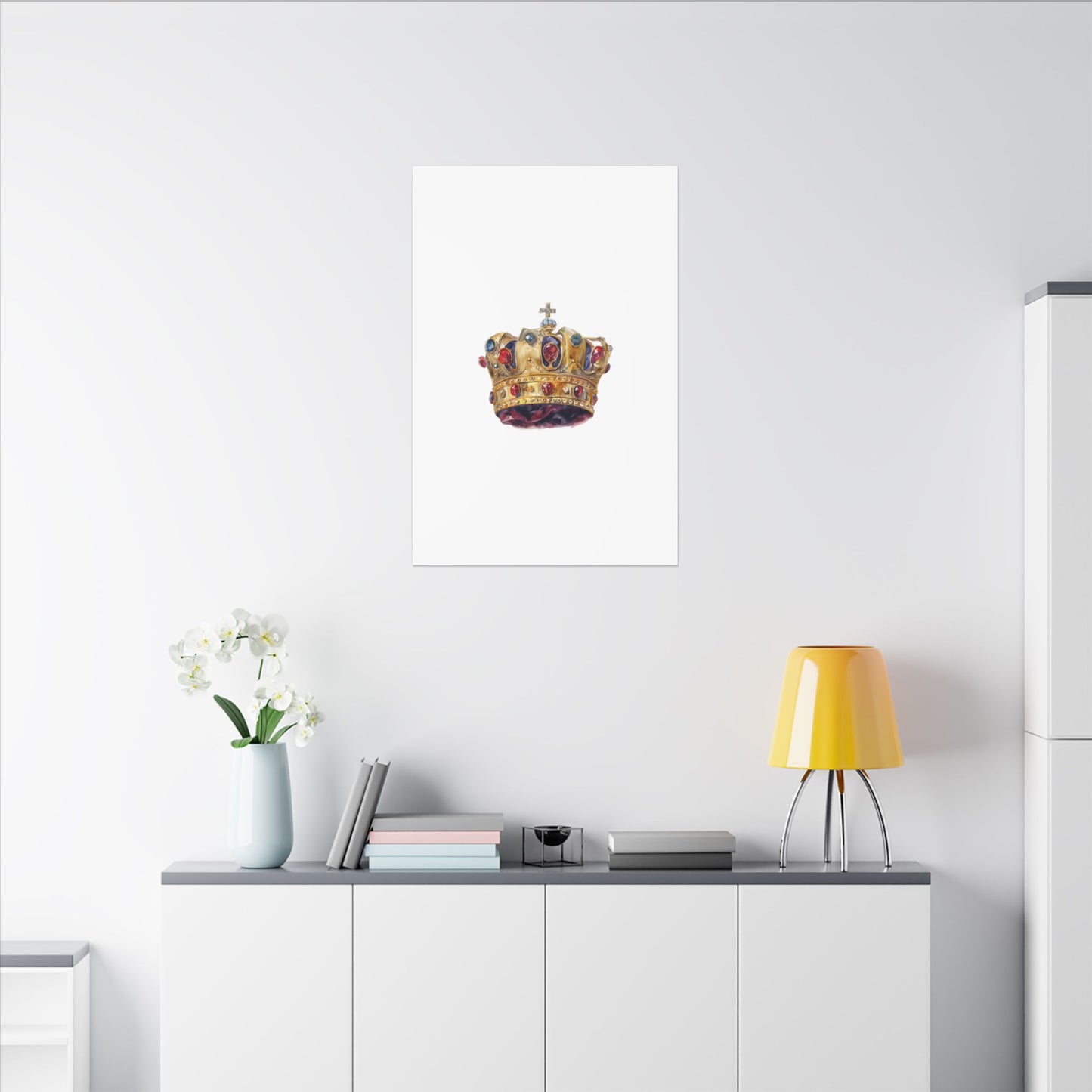 Crown Art Print, Royal Wall Decor, Matched for Home or Office, Gift for Art Lovers, Unique Royalty Artwork