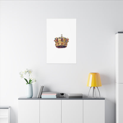 Crown Art Print, Royal Wall Decor, Matched for Home or Office, Gift for Art Lovers, Unique Royalty Artwork