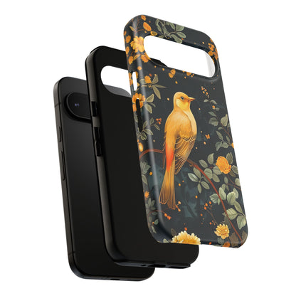 Floral Phone Case, Tough Cases with Bird Design, Nature Lover Gift, Stylish Protection, Birthday Present, Floral Phone Cover