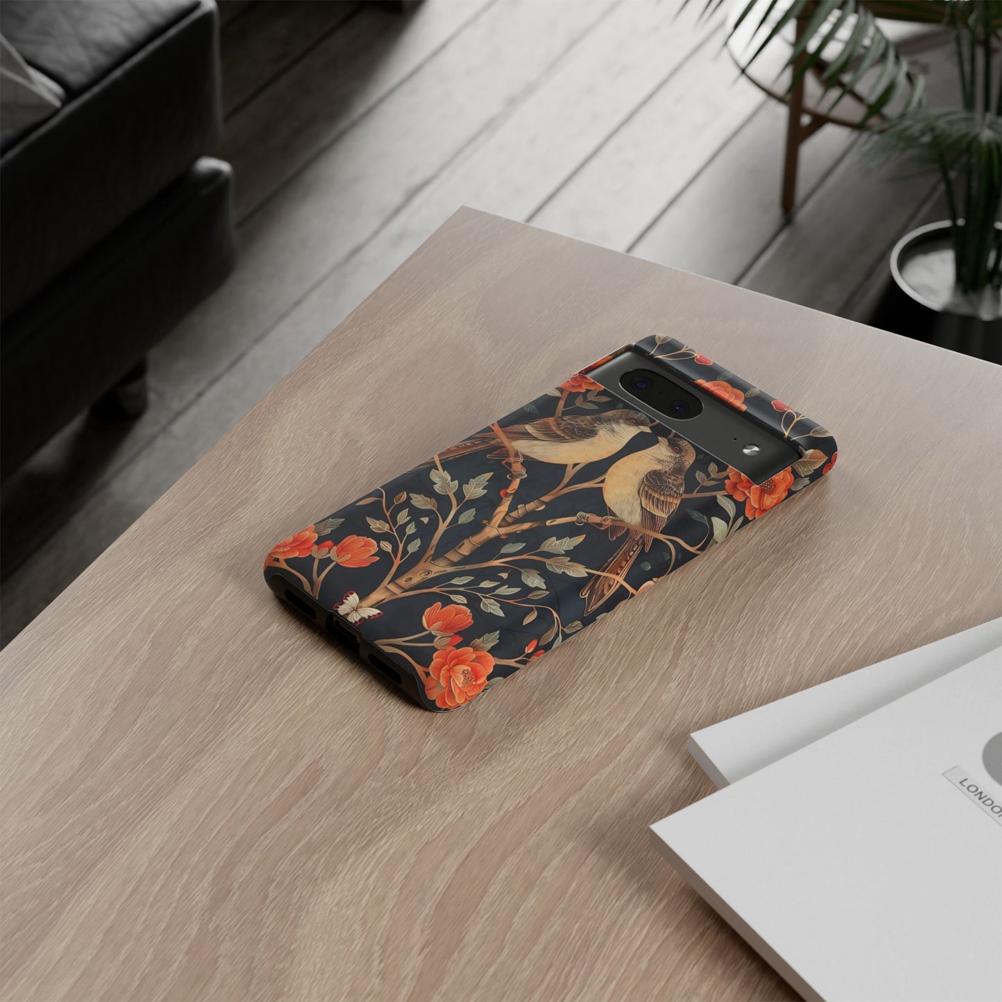 Floral Phone Case – Tough Cases with Bird Design, Unique Gift for Nature Lovers, Stylish Tech Accessory, Phone Cover, Artistic Case