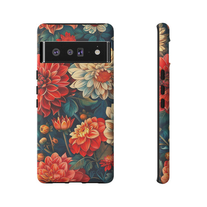 Floral Phone Case - Vibrant Tough Cases, Stylish Floral Cell Phone Cover, Gift for Her, Trendy Phone Accessory, Flower Design