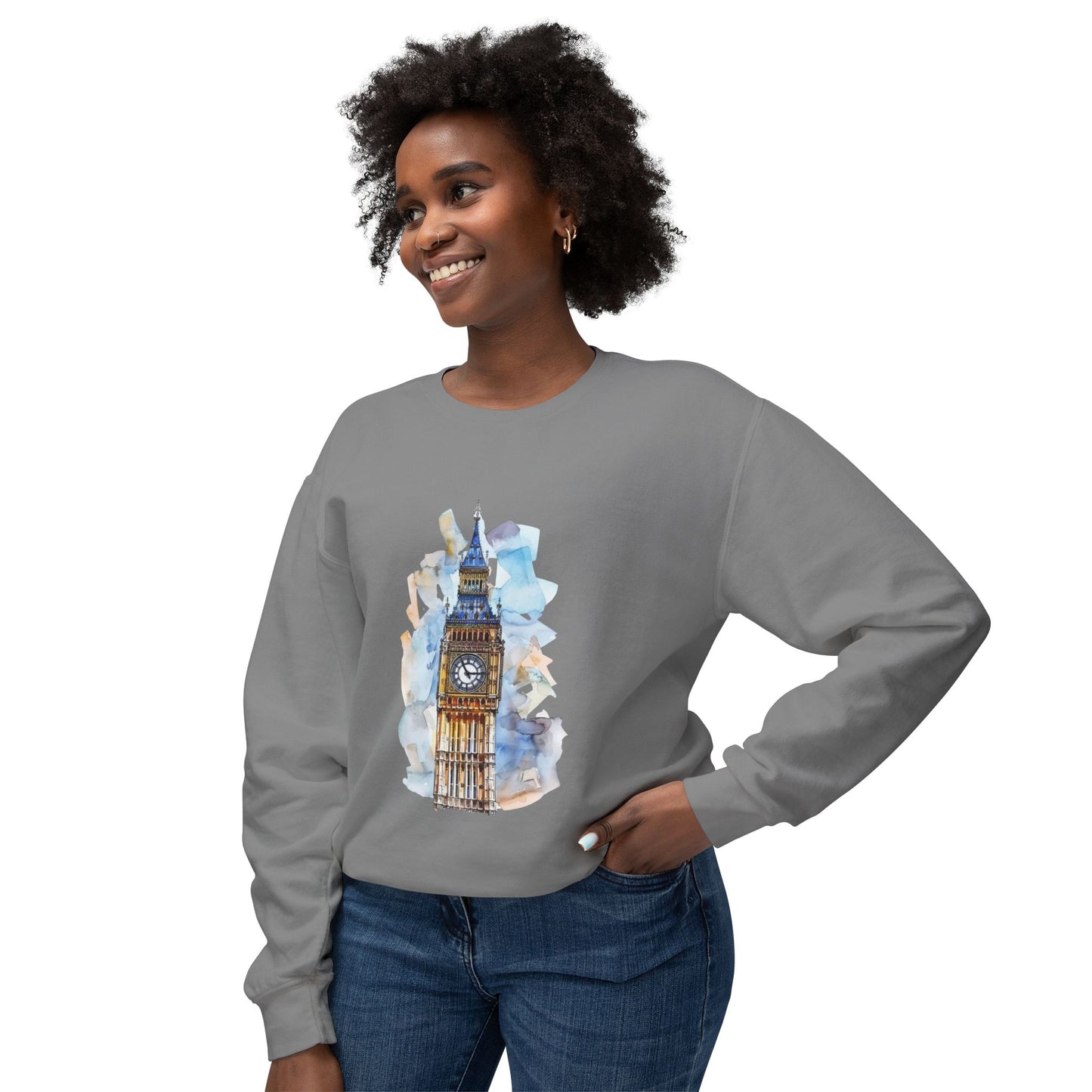 Unisex Lightweight Crewneck Sweatshirt - Majestic Big Ben