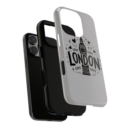 London Love Phone Case, Tough Cases, Stylish Phone Accessories, Unique Gift for Travelers, London Souvenir, Love Design