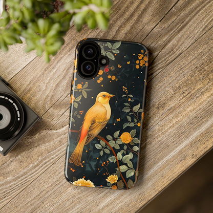 Floral Phone Case, Tough Cases with Bird Design, Nature Lover Gift, Stylish Protection, Birthday Present, Floral Phone Cover