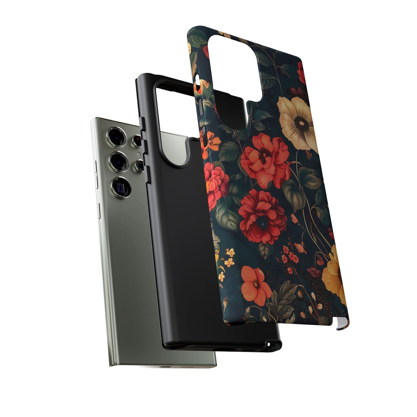 Floral Phone Case, Tough Cases, Flower Motif, Protective Cover, Gift for Her, Floral Design, Spring Accessory