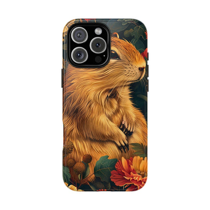Cute Animal Phone Case, Floral Design Tough Cases for Nature Lovers, Gifts for Her, Customizable Mobile Accessory, Pet Lover Phone Cover