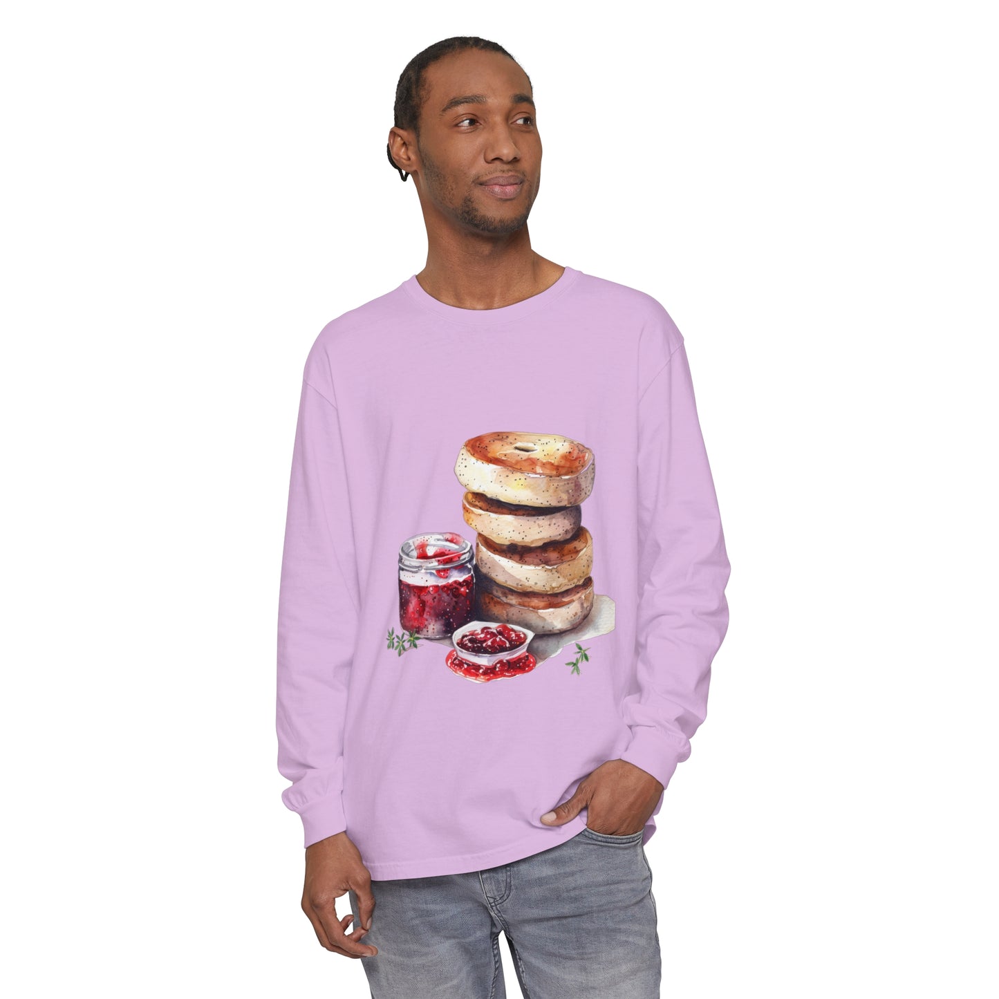 Unisex Garment-dyed Long Sleeve T-Shirt - British Yummiest Delights