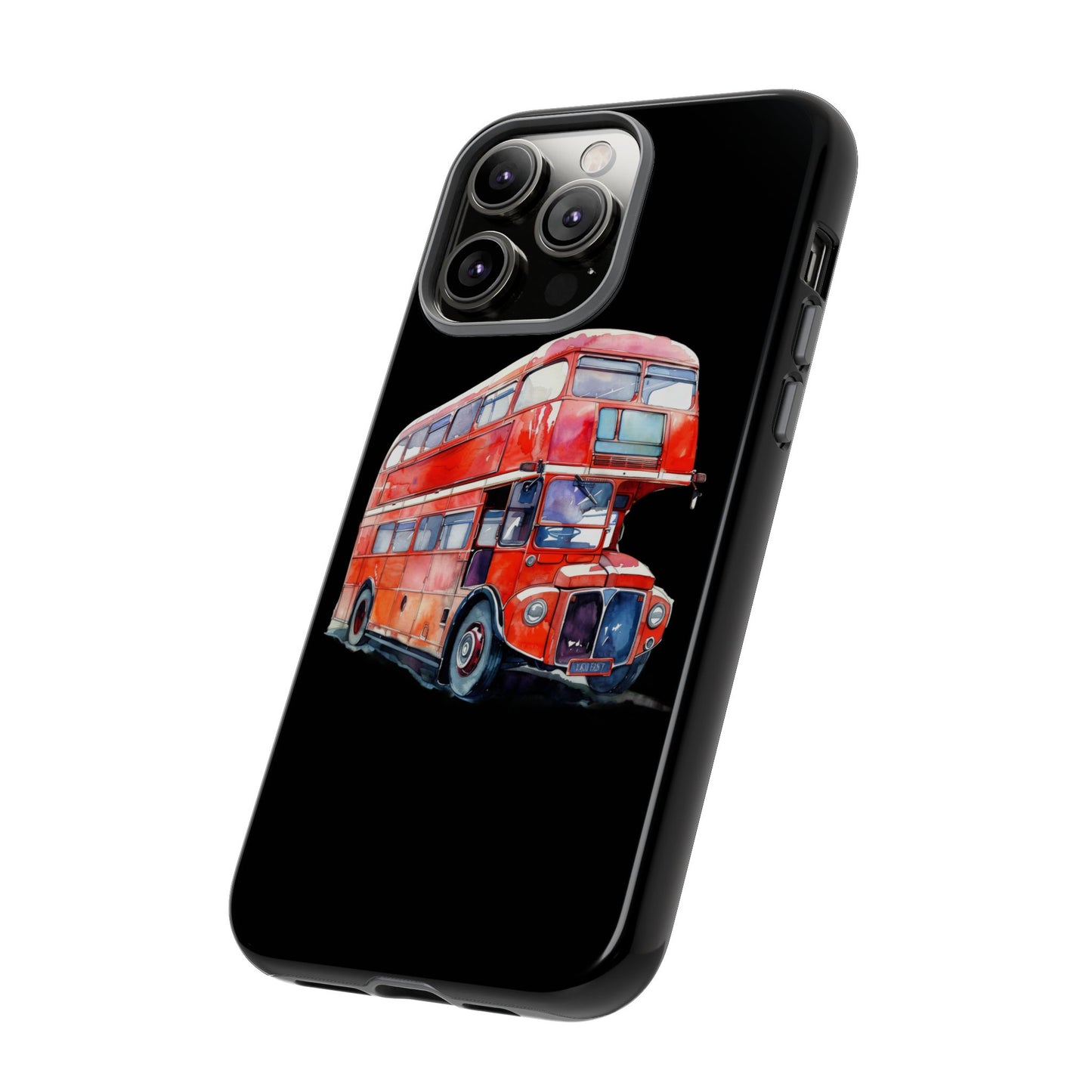 London Bus Phone Case, Tough iPhone Cover, Unique Gift for Travelers, Vintage Style Accessories, Holiday Present Idea