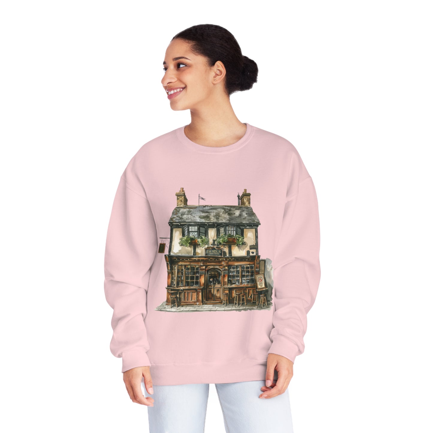 Unisex NuBlend® Crewneck Sweatshirt - Village Serenity - The Classic English Countryside Home