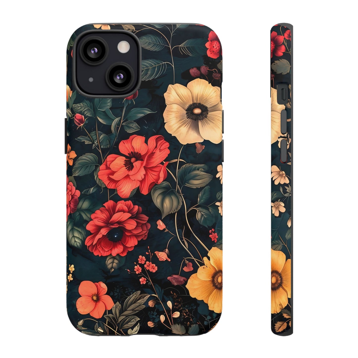 Floral Phone Case, Tough Cases, Flower Motif, Protective Cover, Gift for Her, Floral Design, Spring Accessory