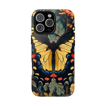 Butterfly Floral Phone Case, Art-inspire Tough Case, Gift for Nature Lovers, Butterfly Pattern Cover, Eco-Friendly Mobile Accessory