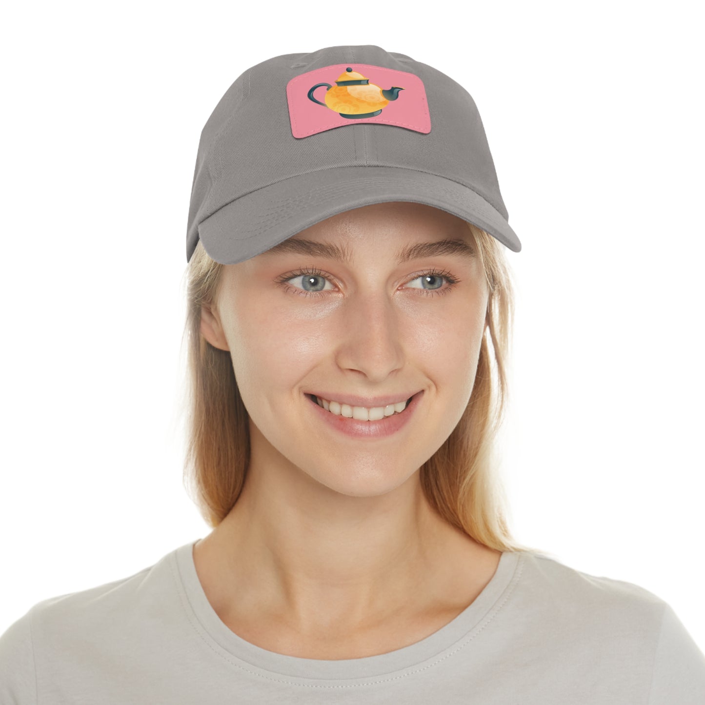 Whimsical Teapot Dad Hat, Leather Patch Cap, Gift for Tea Lovers, Casual Everyday Hat, Father's Day Gift, Unique Accessories