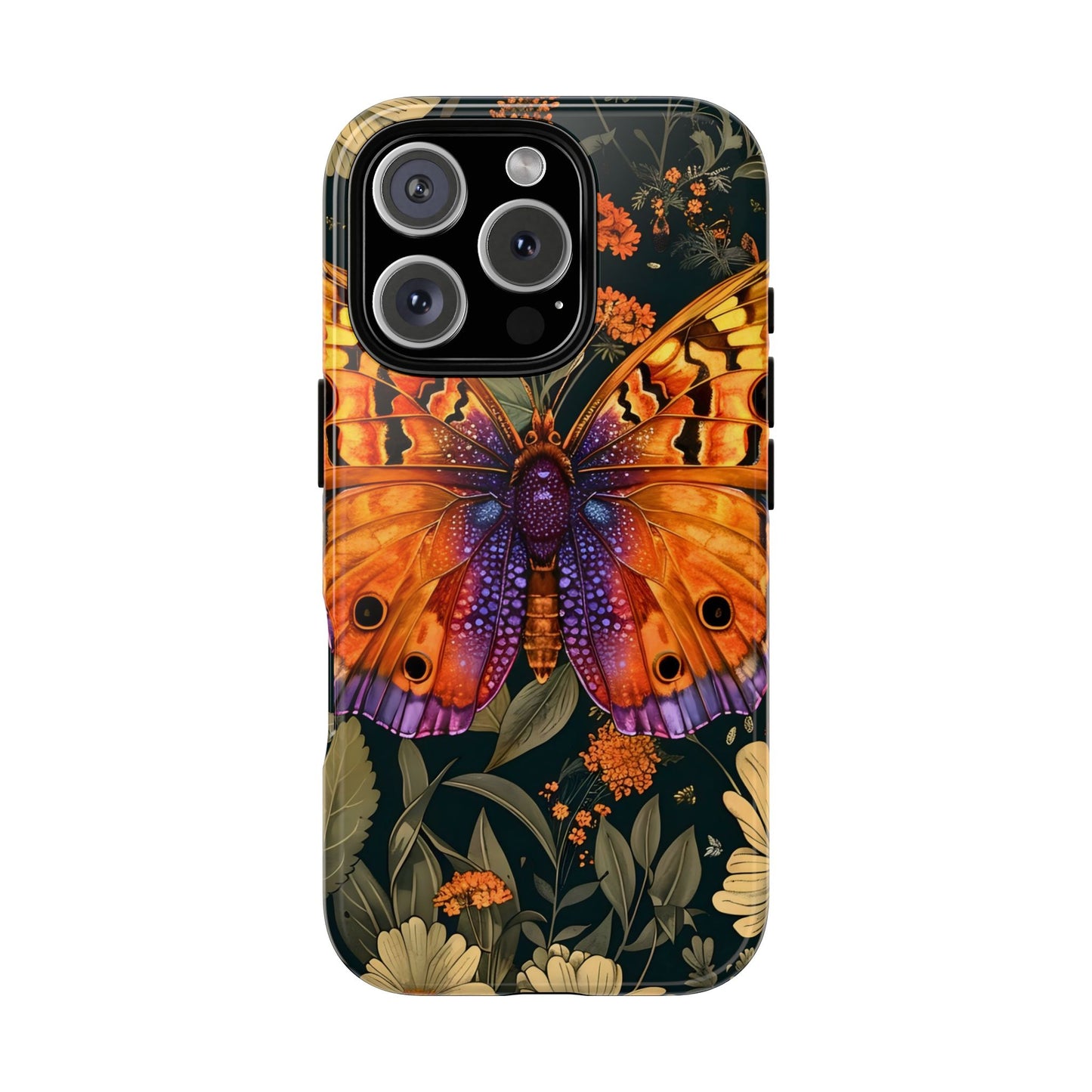 Butterfly Phone Case, Tough Cases for Nature Lovers, Vibrant Floral Design, Gift for Her, Cute Phone Accessories, Butterfly Artwork