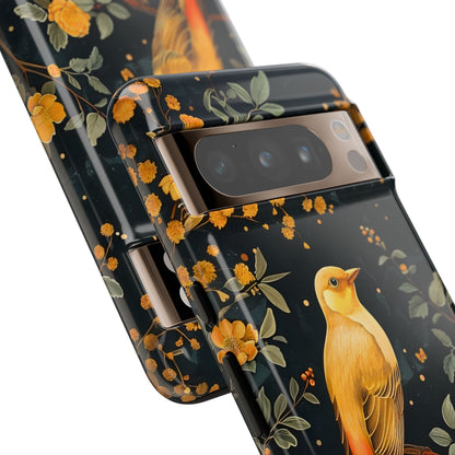 Floral Phone Case, Tough Cases with Bird Design, Nature Lover Gift, Stylish Protection, Birthday Present, Floral Phone Cover