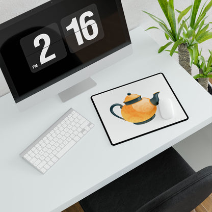 Charming Teapot Desk Mat - Cozy Office Decor, Desk Accessories, Home Office Gift, Tea Lover's Mat, Unique Workstation Design