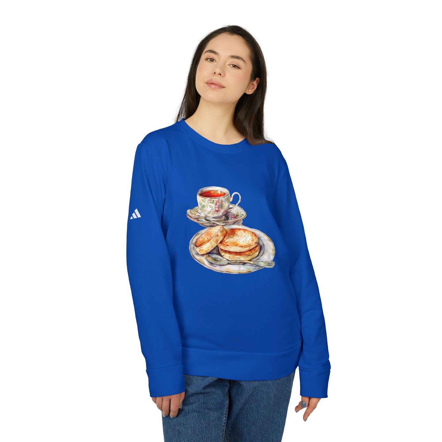 Cozy Tea Time Sweatshirt - Unisex Fleece Crewneck - Vintage Tea Set Design