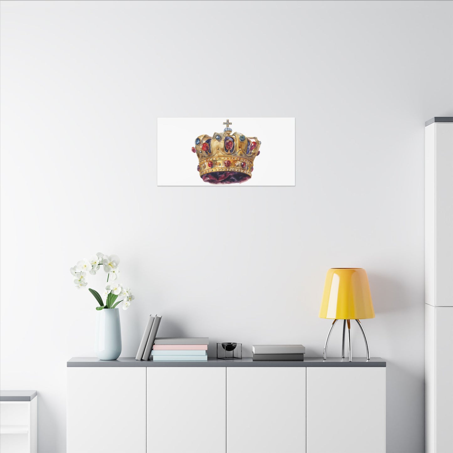 Crown Art Print, Royal Wall Decor, Matched for Home or Office, Gift for Art Lovers, Unique Royalty Artwork