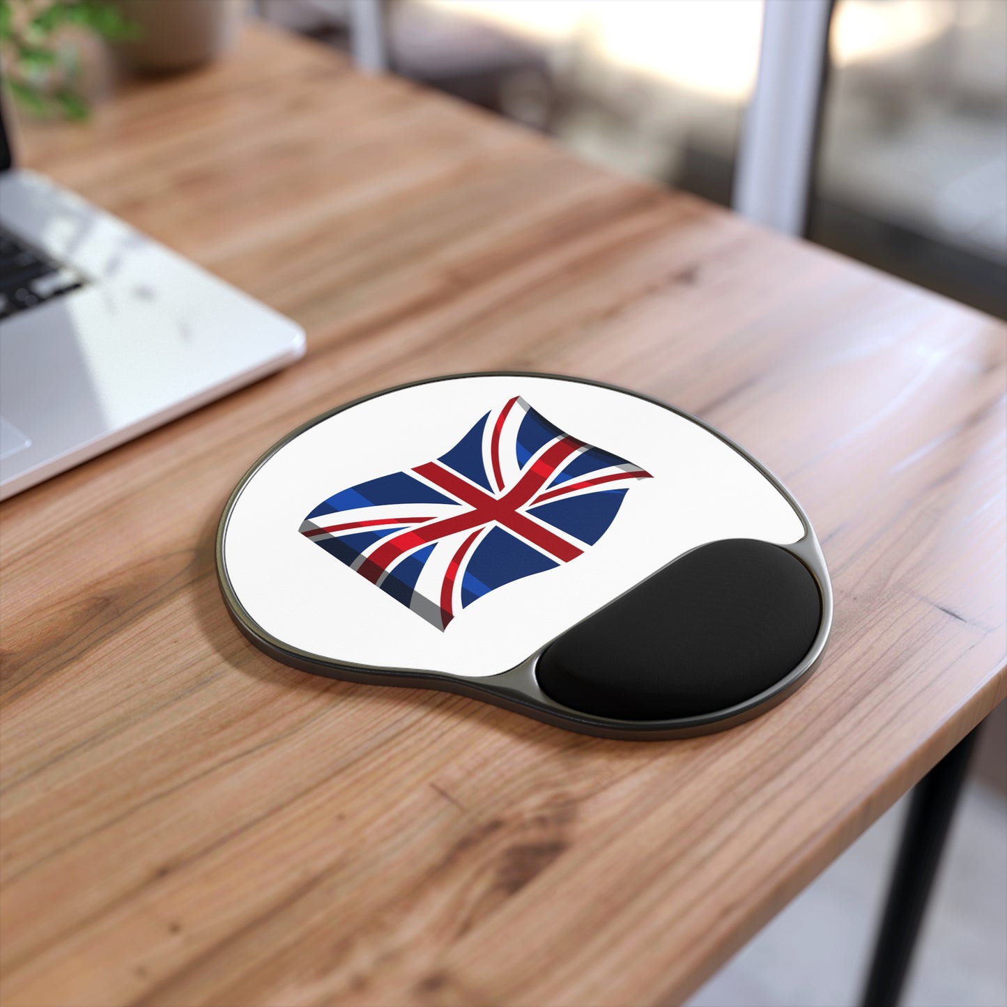 UK Flag Wrist Rest Mouse Pad, Office Decor, Gamer Gift, Workstation Accessory, British Pride