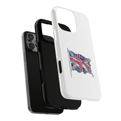 UK Flag Tough Magnetic Phone Case, Durable Phone Cover, Custom MagSafe Compatible, Gifts for Travelers, British Flag Mac Case